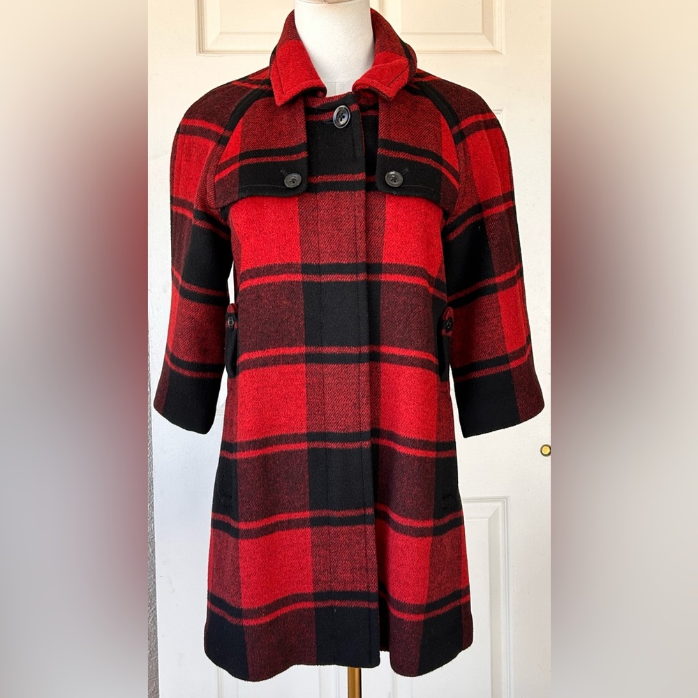 Gap Brand Women’s Wool Buffalo‎ Check Coat Size XS